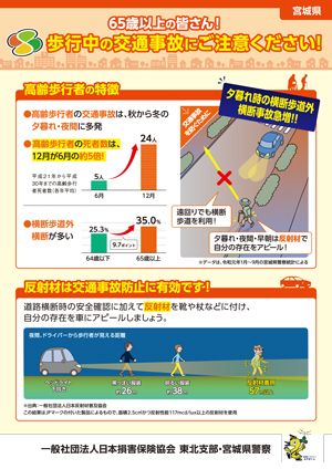 事故の特徴と事故防止策（高齢者歩行者）