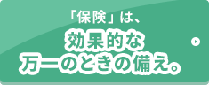 「保険」は、効果的な万一のときの備え